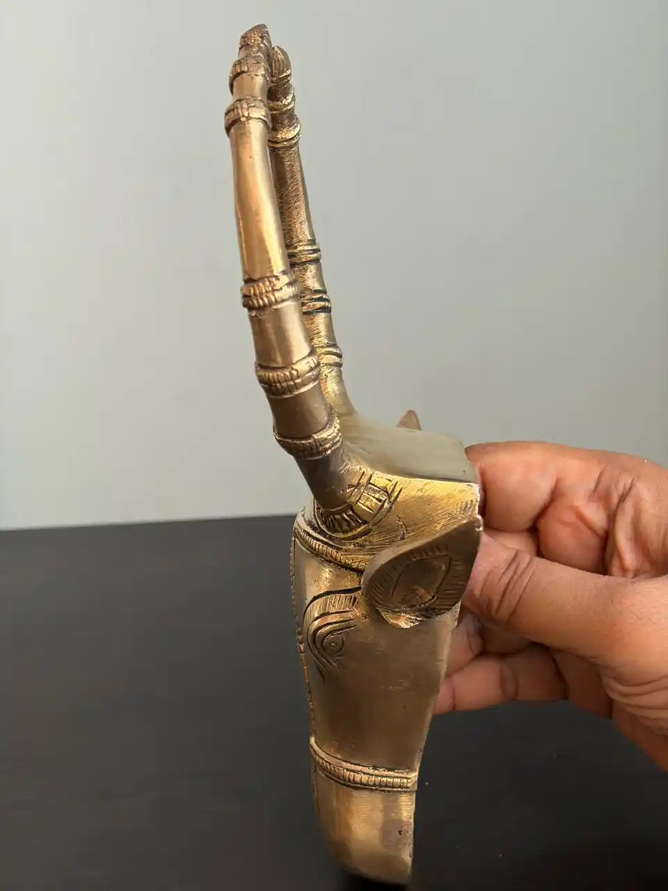Brass cow head wall decor 9" - Image 4
