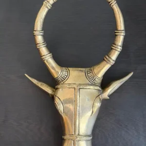Brass cow head wall decor 9"
