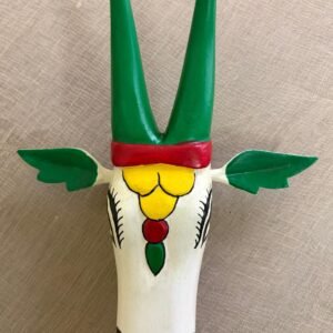 Wooden Cow head wall decor (Green) 10inch