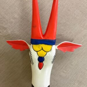 Wooden Cow head wall decor (Orange) 10inch
