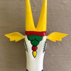 Wooden Cow head wall decor (Yellow) 10inch