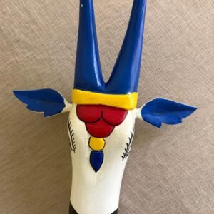 Wooden Cow head wall decor (Blue) 10inch