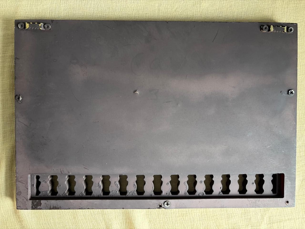 Brass Pichwai cow motif(right looking) in a traditional Indian wooden frame - Image 2